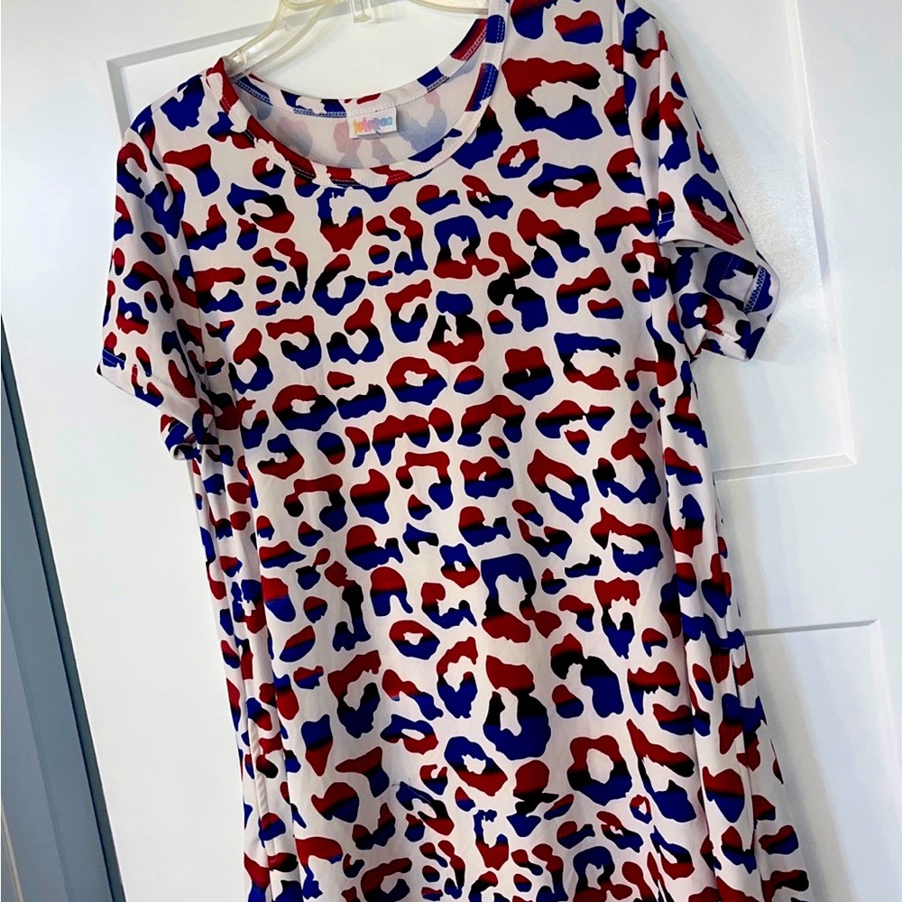 LuLaRoe Jessie Leopard Americana Dress Large